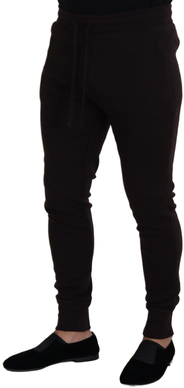 Dolce & Gabbana Brown Cashmere Trousers Bottoms Drawstring Pants Bruin