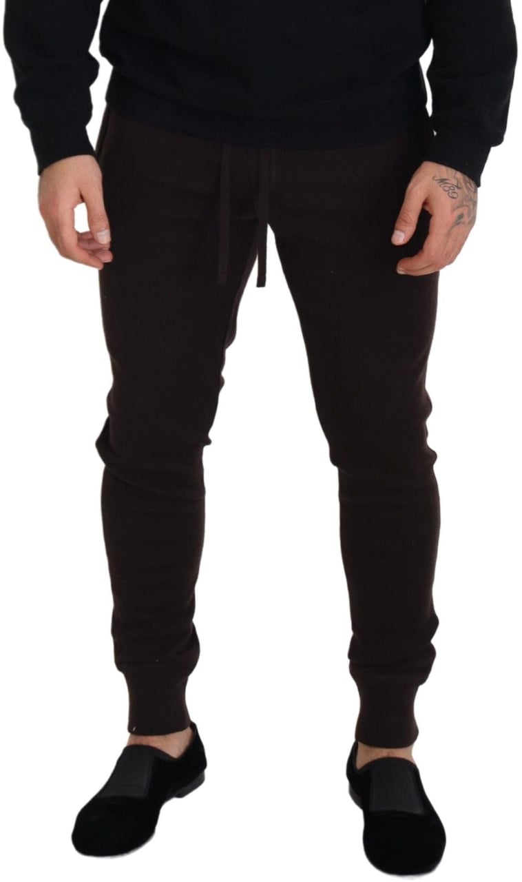 Dolce & Gabbana Brown Cashmere Trousers Bottoms Drawstring Pants Bruin