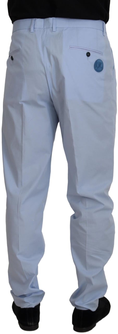 Dolce & Gabbana Blue Cotton Stretch Trousers Chinos Pants Blauw