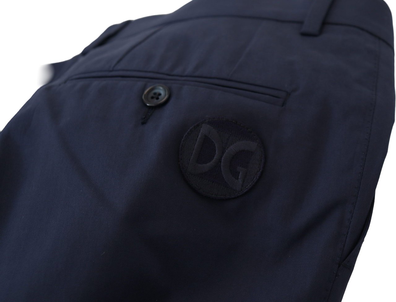 Dolce & Gabbana Blue Cotton Slim Trousers Chinos Pants Blauw