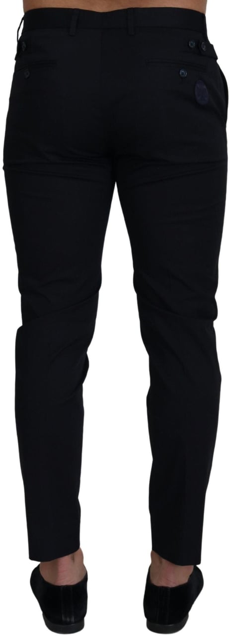 Dolce & Gabbana Blue Stretch Cotton Slim Trousers Chinos Pants Blauw