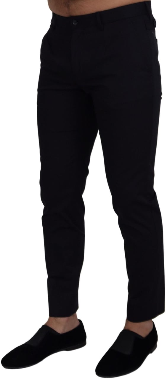 Dolce & Gabbana Blue Stretch Cotton Slim Trousers Chinos Pants Blauw
