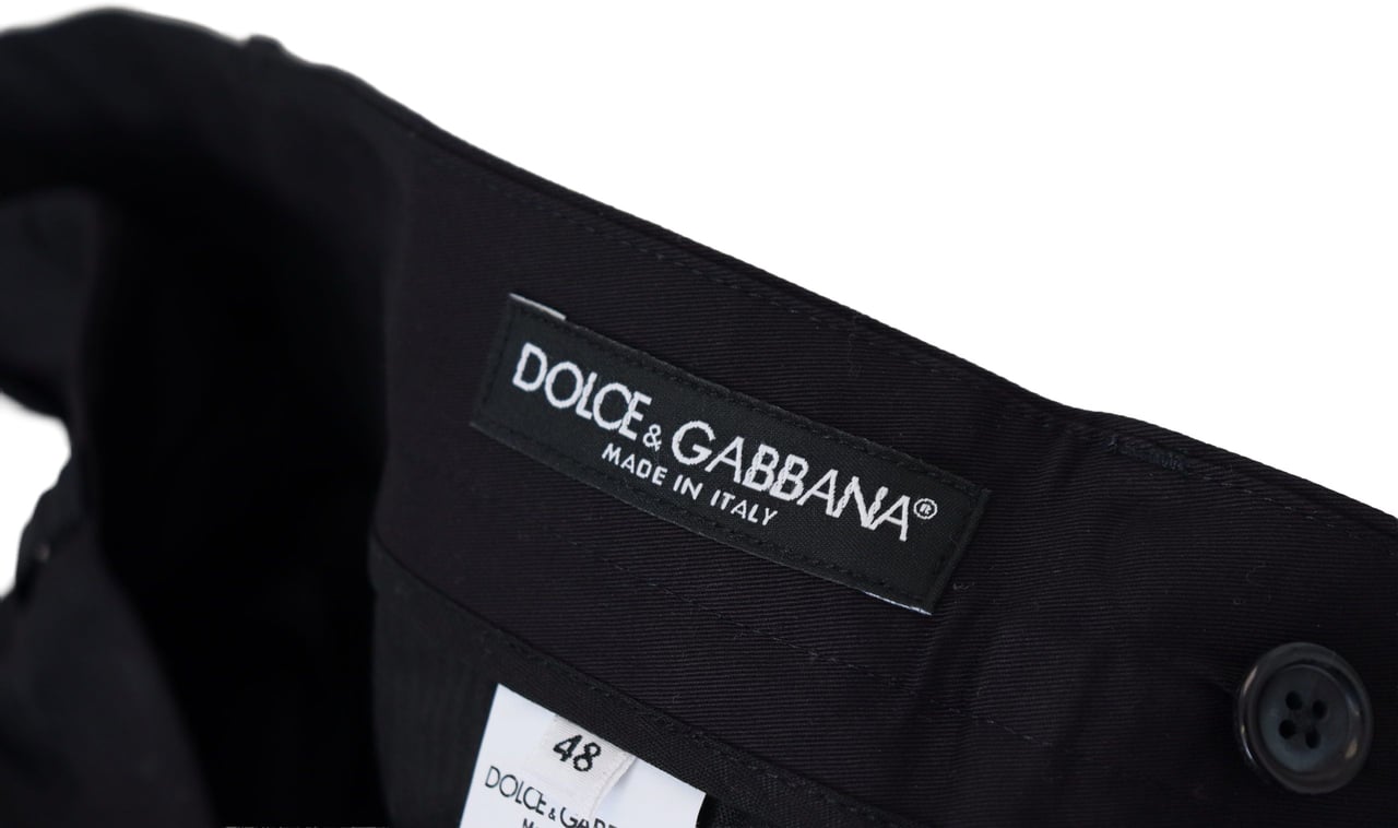 Dolce & Gabbana Blue Stretch Cotton Slim Trousers Chinos Pants Blauw