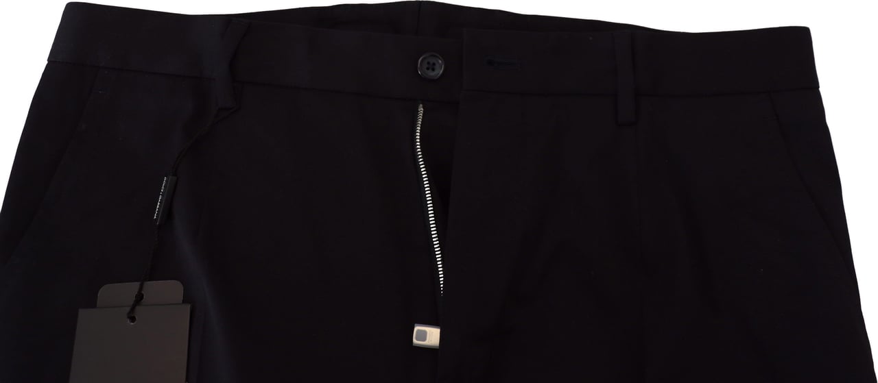 Dolce & Gabbana Blue Stretch Cotton Slim Trousers Chinos Pants Blauw