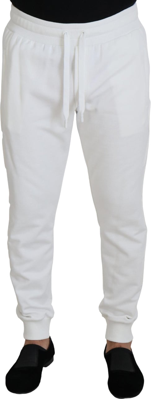 Dolce & Gabbana White Sport Logo Cotton Sweatpants Trousers Pants Wit