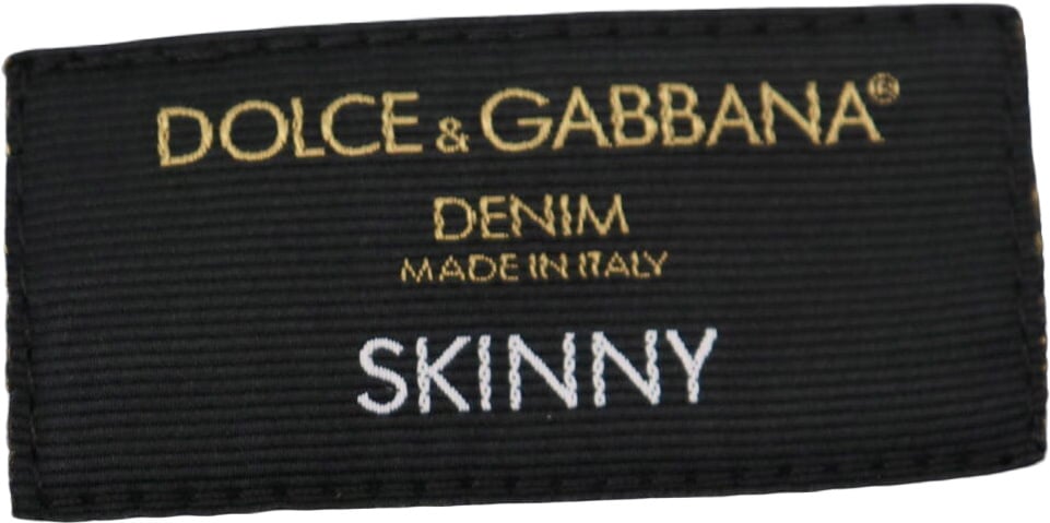 Dolce & Gabbana Blue Green Skinny Cotton Denim Jeans Groen