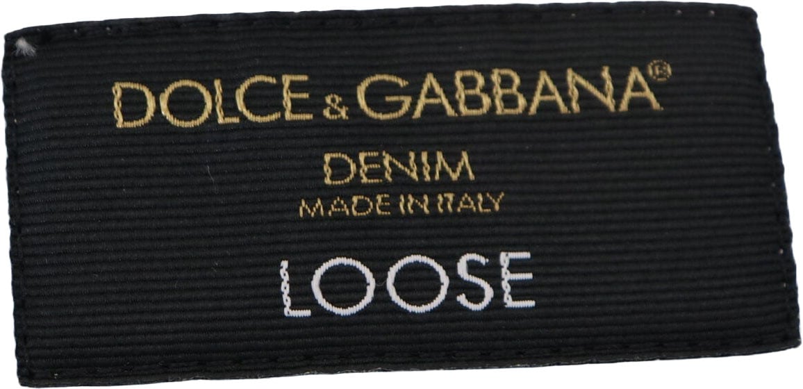 Dolce & Gabbana Blue Ceasar Denim Cotton Loose Fit Jeans Blauw