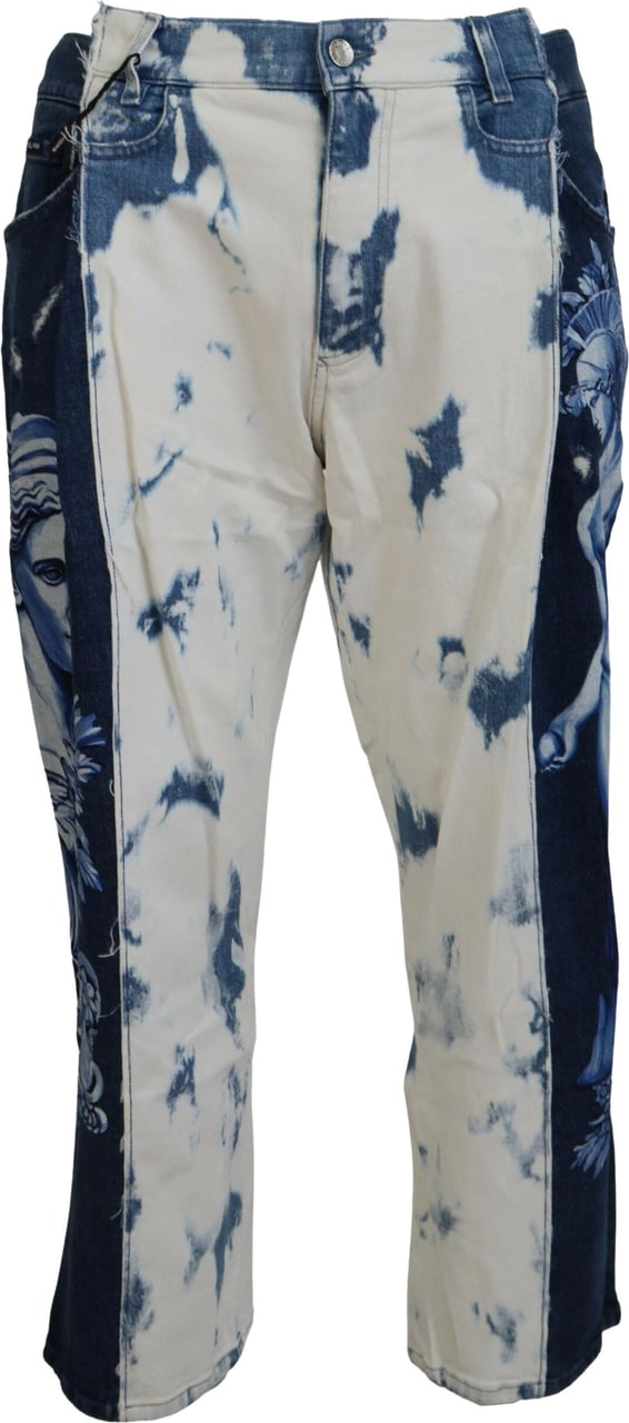 Dolce & Gabbana Blue Ceasar Denim Cotton Loose Fit Jeans Blauw