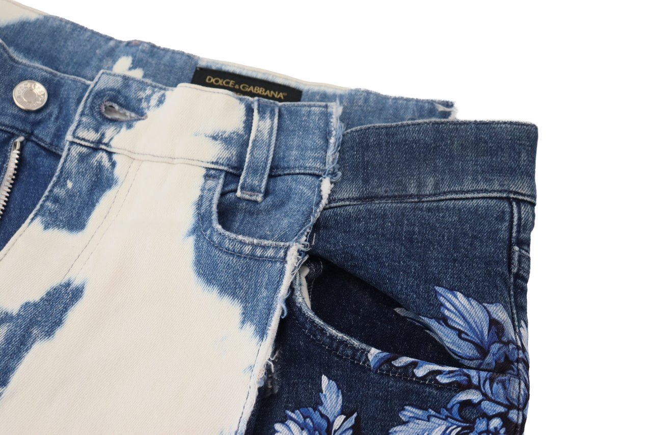 Dolce & Gabbana Blue Ceasar Denim Cotton Loose Fit Jeans Blauw