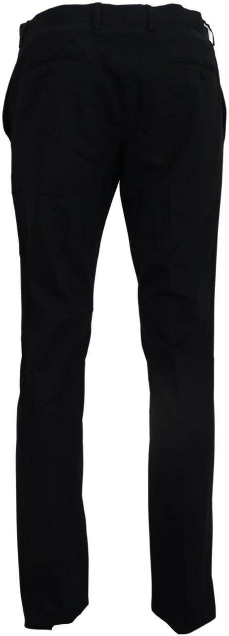 Dolce & Gabbana Blue Wool Stretch Dress Formal Slim Fit Pant Blauw