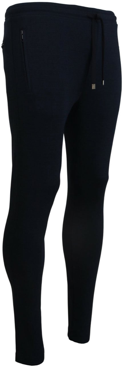 Dolce & Gabbana Blue Mens Sport Cotton Sweatpants Pants Blauw