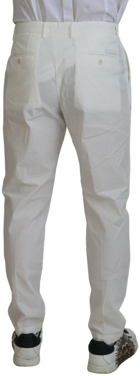 Dolce & Gabbana White Cotton Skinny Chino Pants Wit