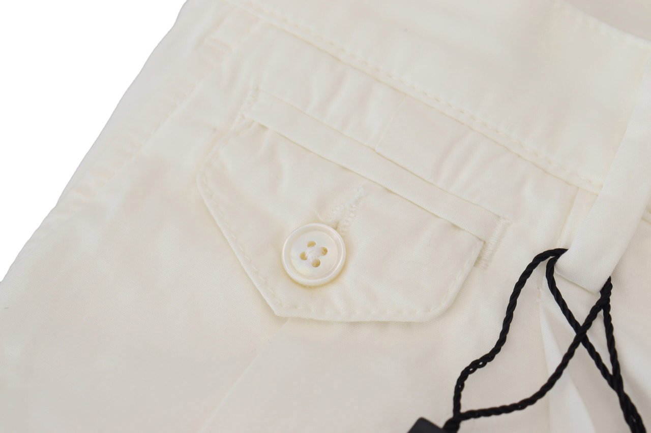 Dolce & Gabbana White Cotton Skinny Chino Pants Wit