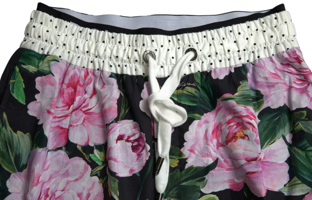 Dolce & Gabbana Multicolor Peony Joggers Cotton Men Pants Divers