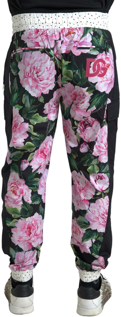 Dolce & Gabbana Multicolor Peony Joggers Cotton Men Pants Divers