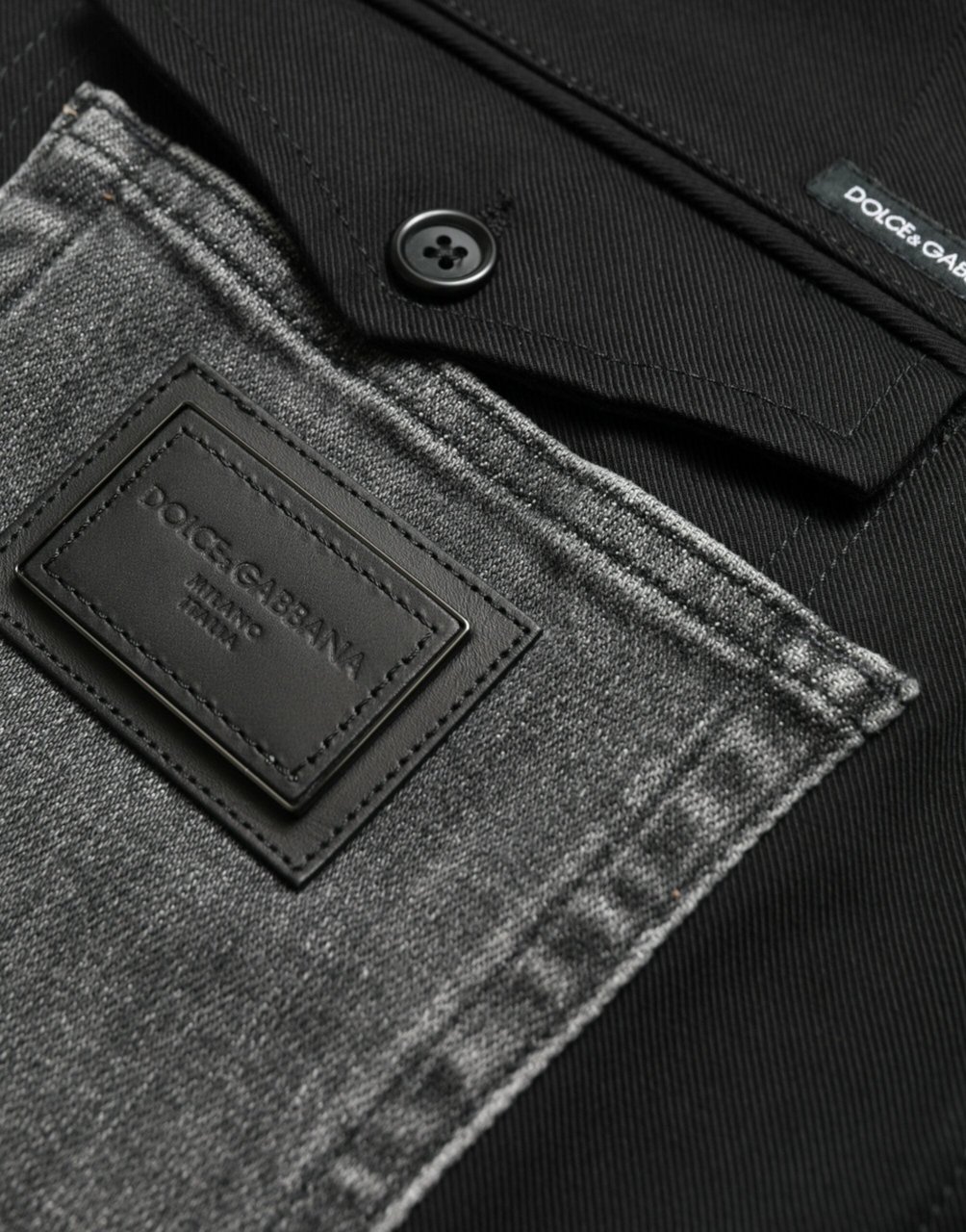 Dolce & Gabbana Black Gray Slim Cotton Denim Jeans Pants Zwart
