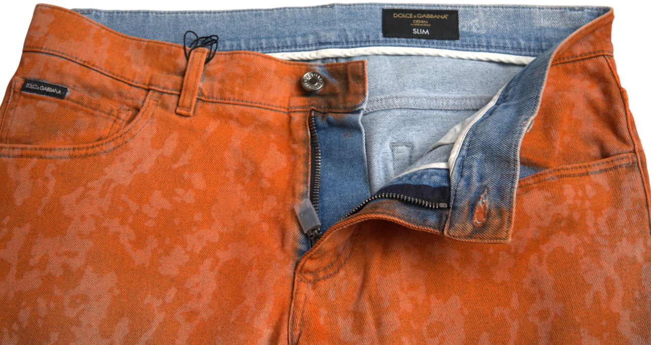 Dolce & Gabbana Multicolor Ombre Cotton Slim Fit Denim Jeans Divers