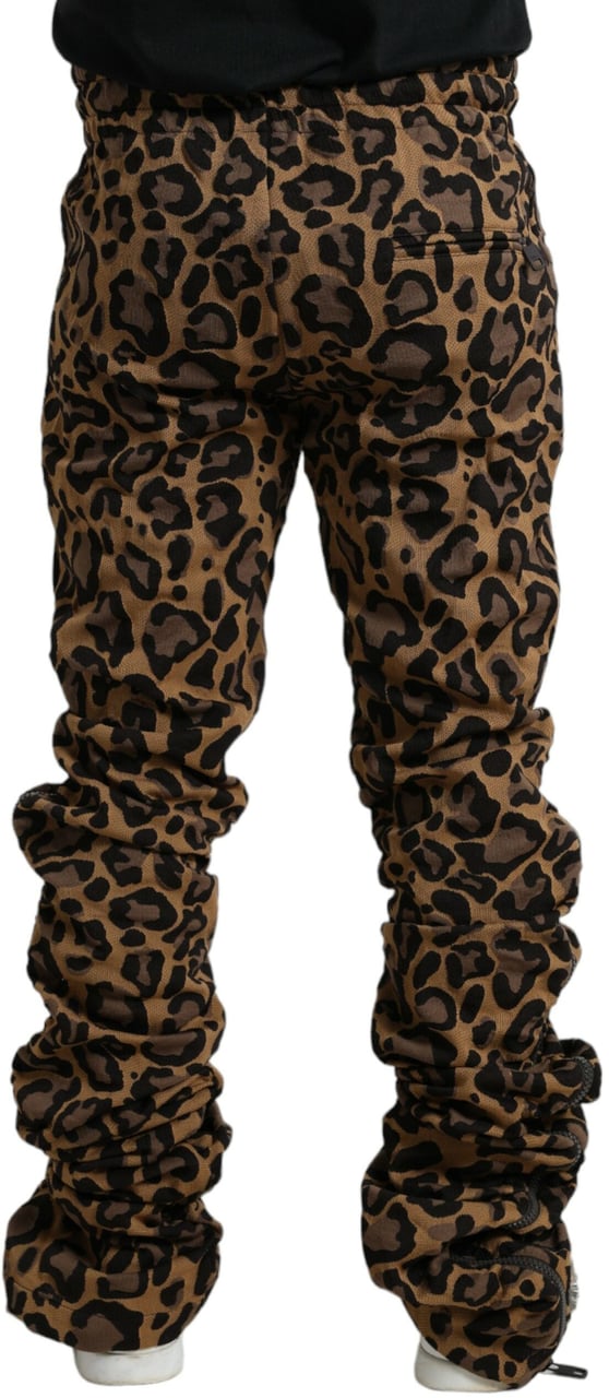 Dolce & Gabbana Brown Leopard Jacquard Jogger Pants Bruin