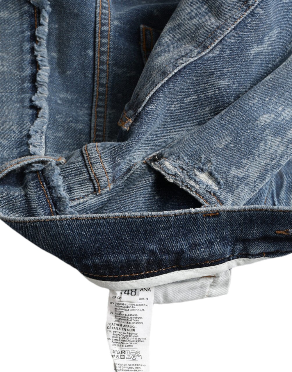 Dolce & Gabbana Blue Washed Skinny Cotton Stretch Denim Jeans Blauw