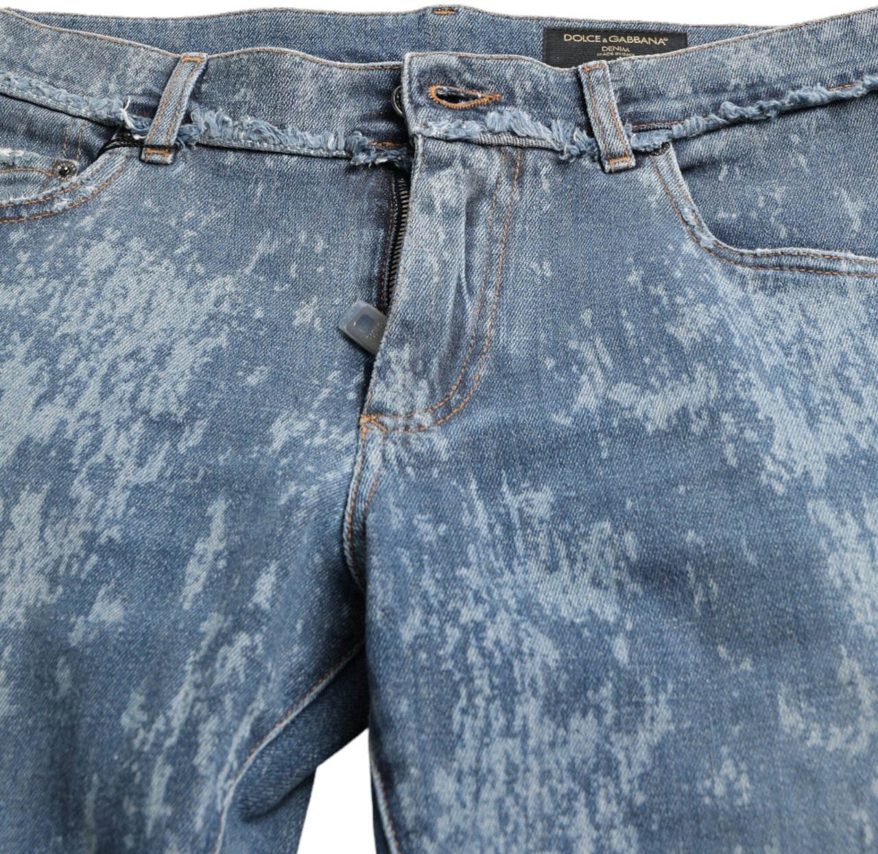 Dolce & Gabbana Blue Washed Skinny Cotton Stretch Denim Jeans Blauw
