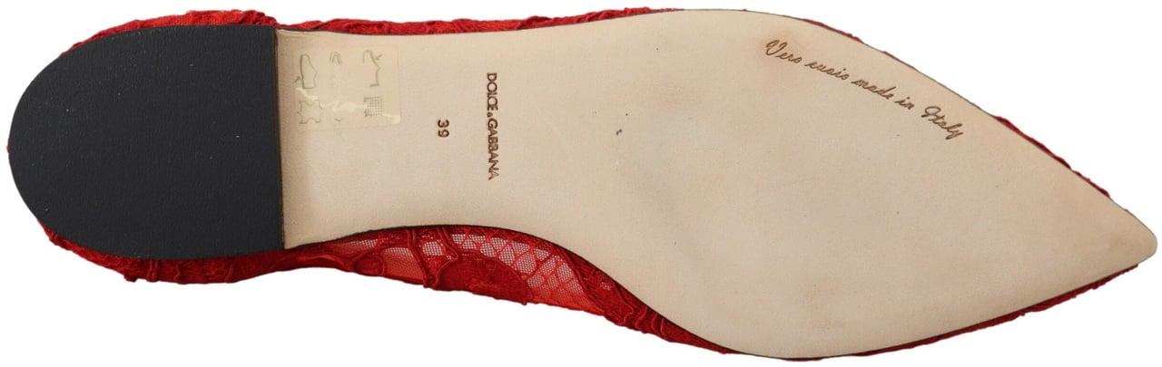 Dolce & Gabbana Red Taormina Crystals Loafers Flats Shoes Rood