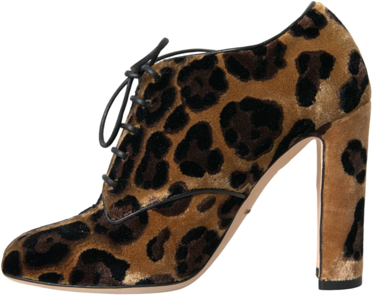 Dolce & Gabbana Brown Leopard Hair Lace Up Booties Shoes Bruin