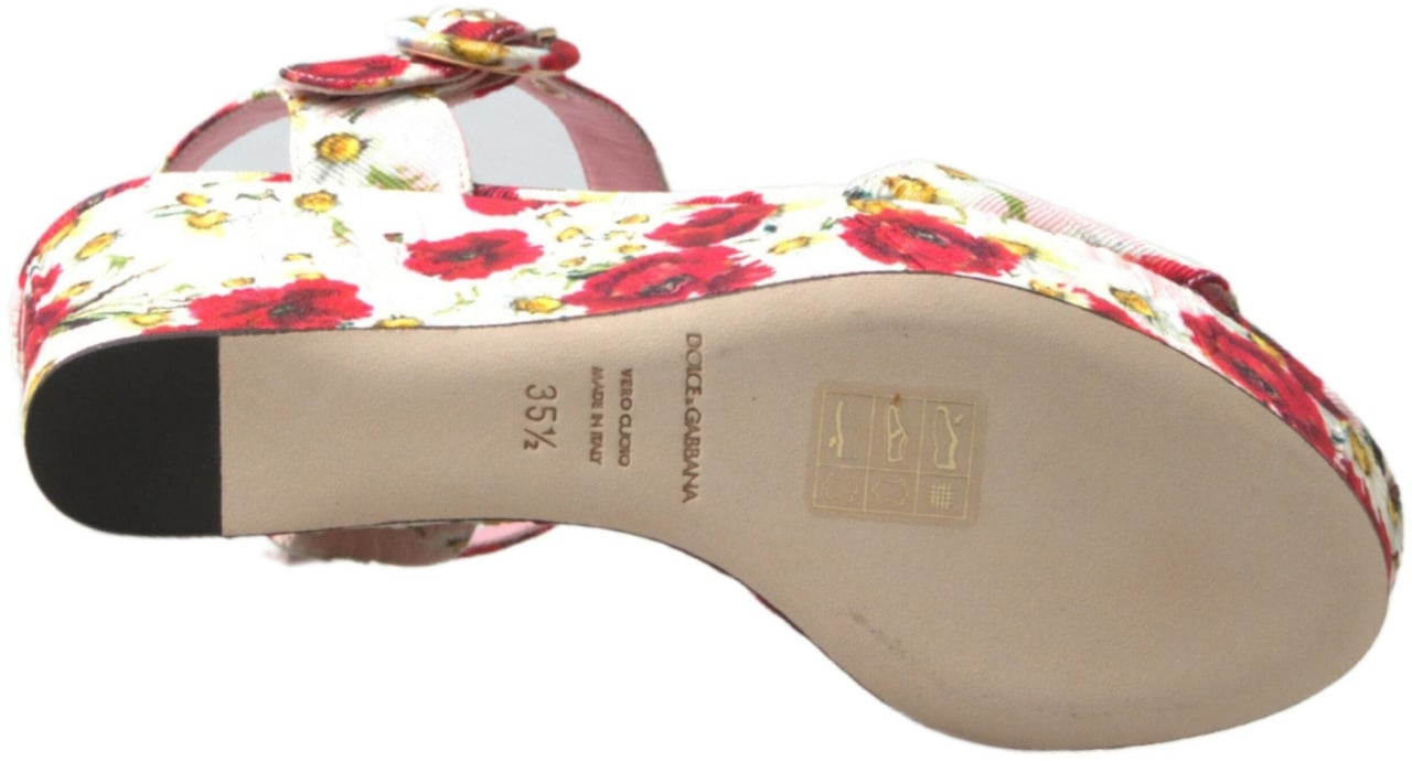 Dolce & Gabbana Multicolor floral print Wedges Floral Ankle Strap Sandals Divers