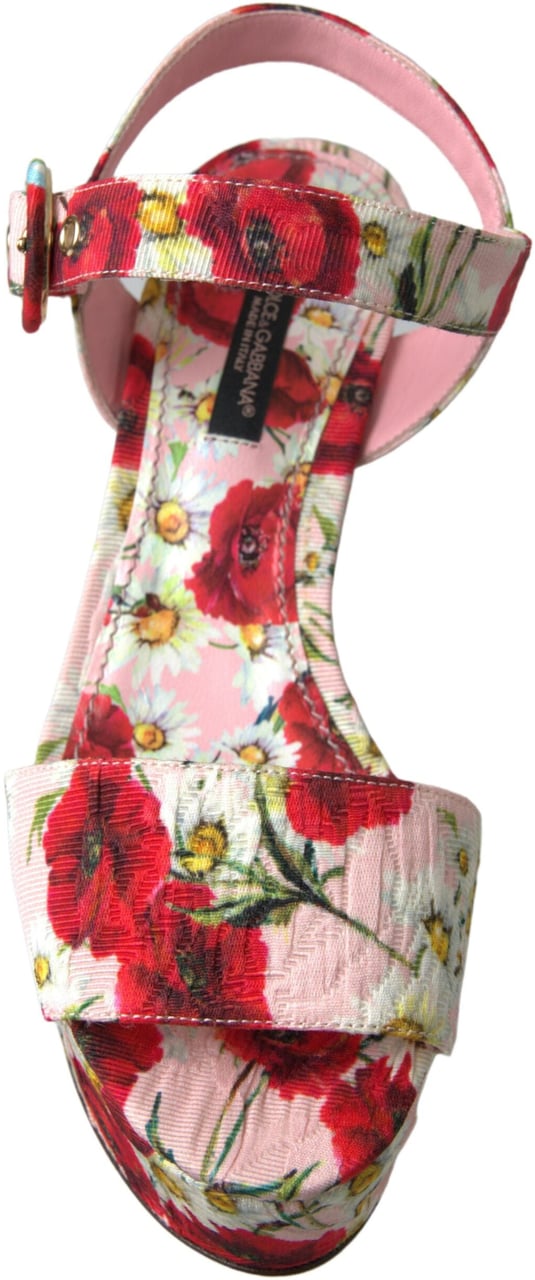 Dolce & Gabbana Multicolor floral print Wedges Floral Ankle Strap Sandals Divers