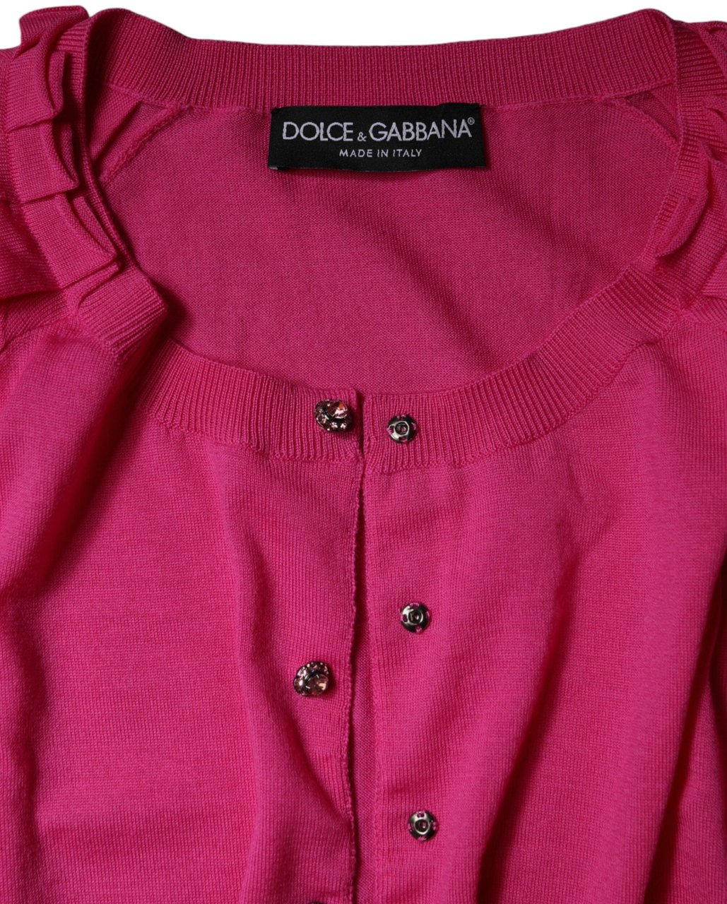 Dolce & Gabbana Pink Wool Button Down Cardigan Sweater Roze