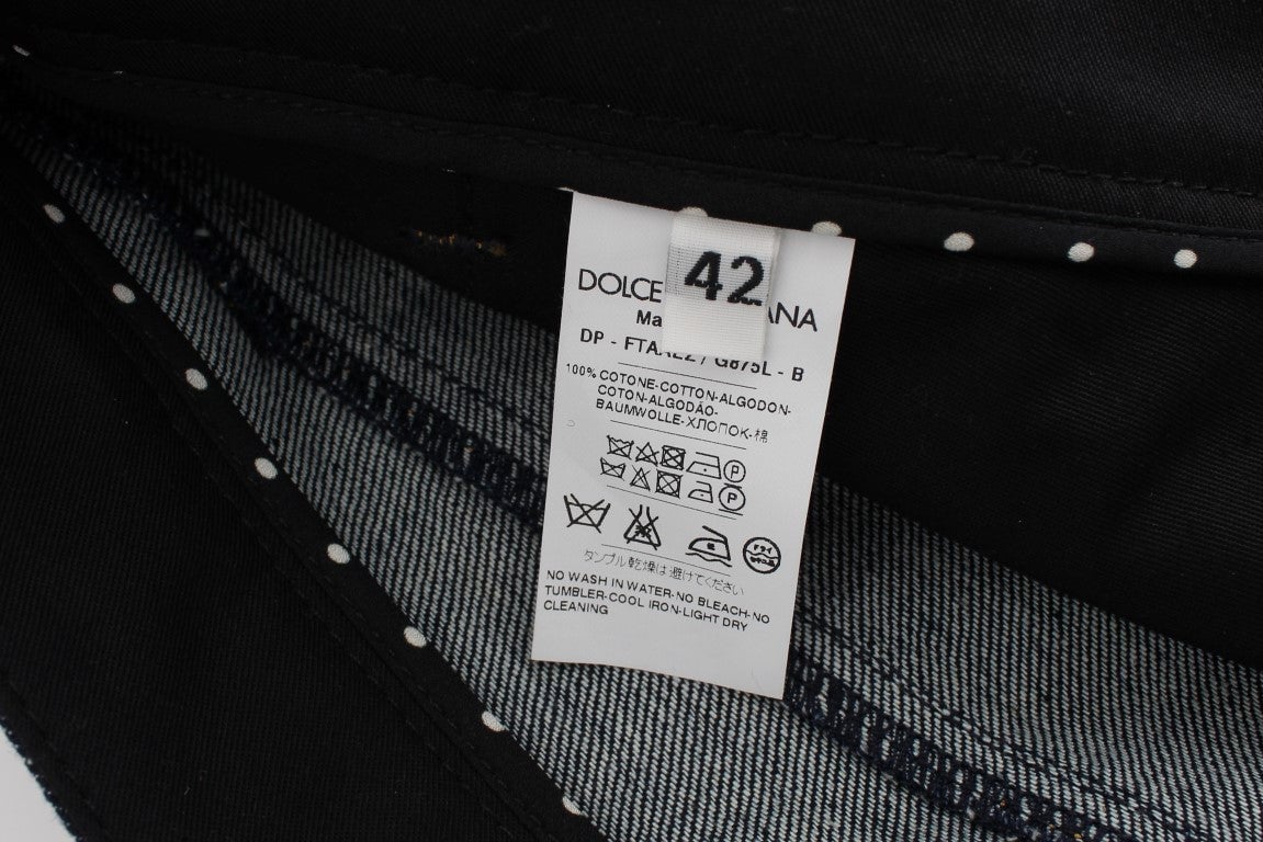 Dolce & Gabbana Blue Denim Cotton CAPRI Torero Jeans Blauw
