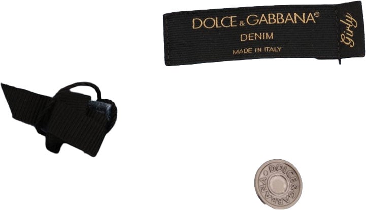 Dolce & Gabbana Blue GIRLY Striped Cotton Jeans Blauw