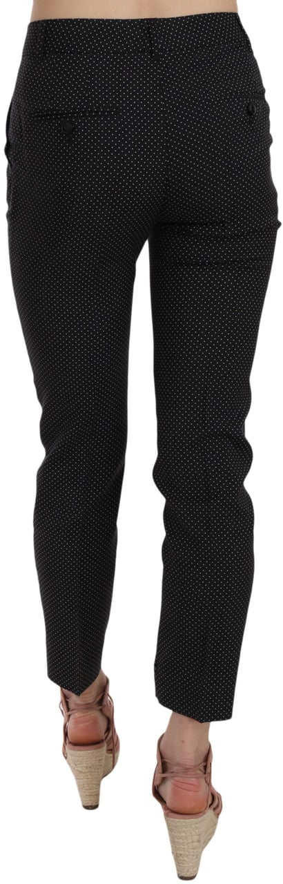 Dolce & Gabbana Polka Dot Slim Capri Trousers Tapered Pants Zwart