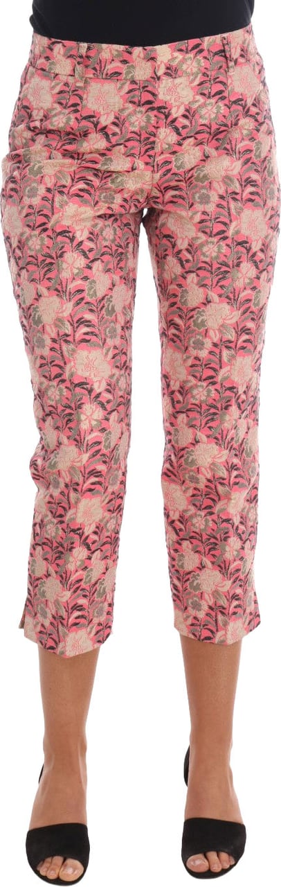 Dolce & Gabbana Pink Floral Brocade Capri Pants Divers