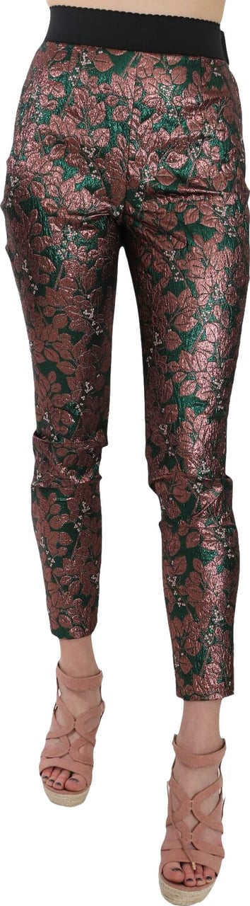 Dolce & Gabbana Multicolor Iridescent Brocade Jacquard Trousers Crop Pants Divers