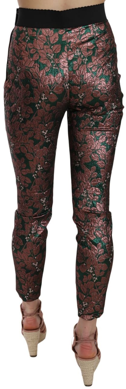 Dolce & Gabbana Multicolor Iridescent Brocade Jacquard Trousers Crop Pants Divers