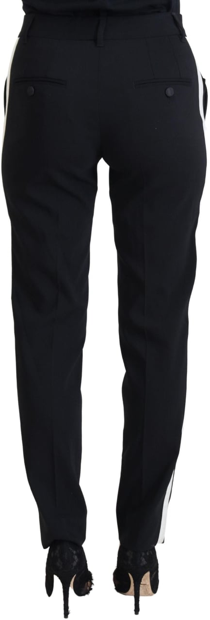 Dolce & Gabbana Black High Waist Women Pants Zwart