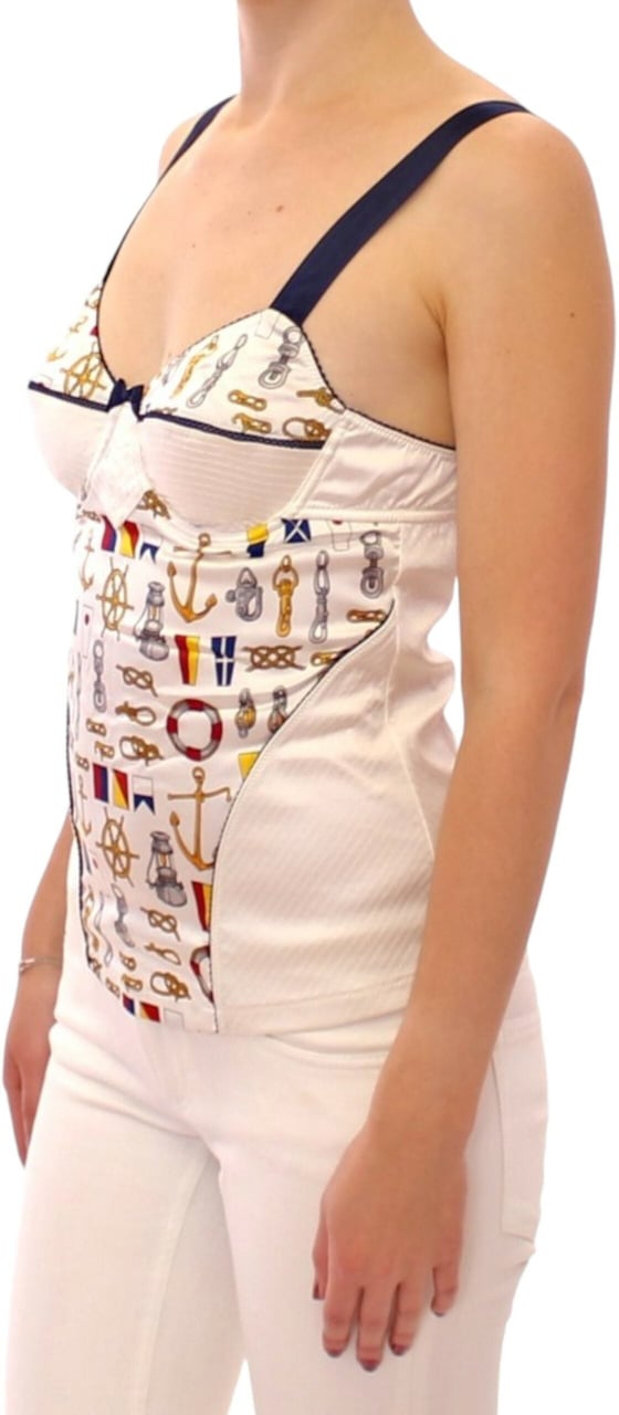 Dolce & Gabbana White sailor motive tank top Wit