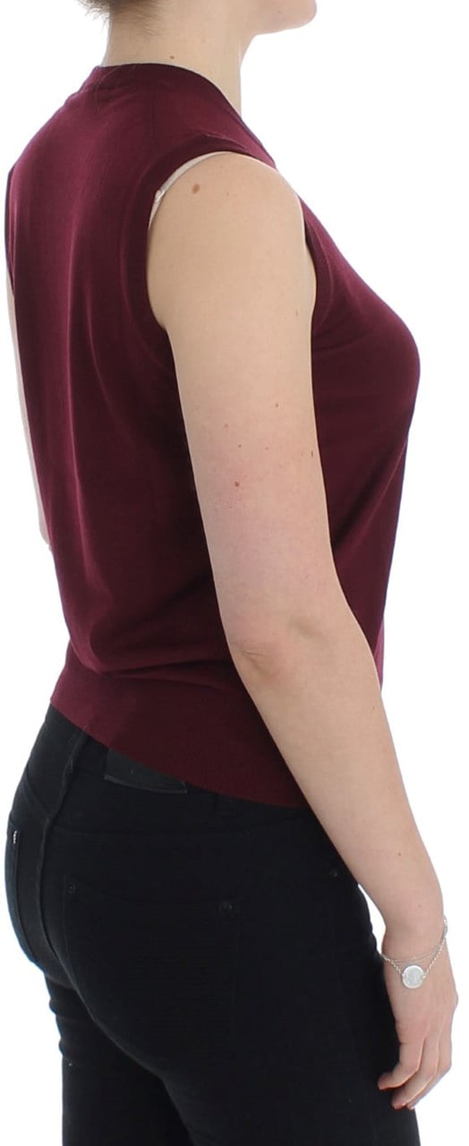 Dolce & Gabbana Red Sleeveless Crewneck Vest Pullover Rood