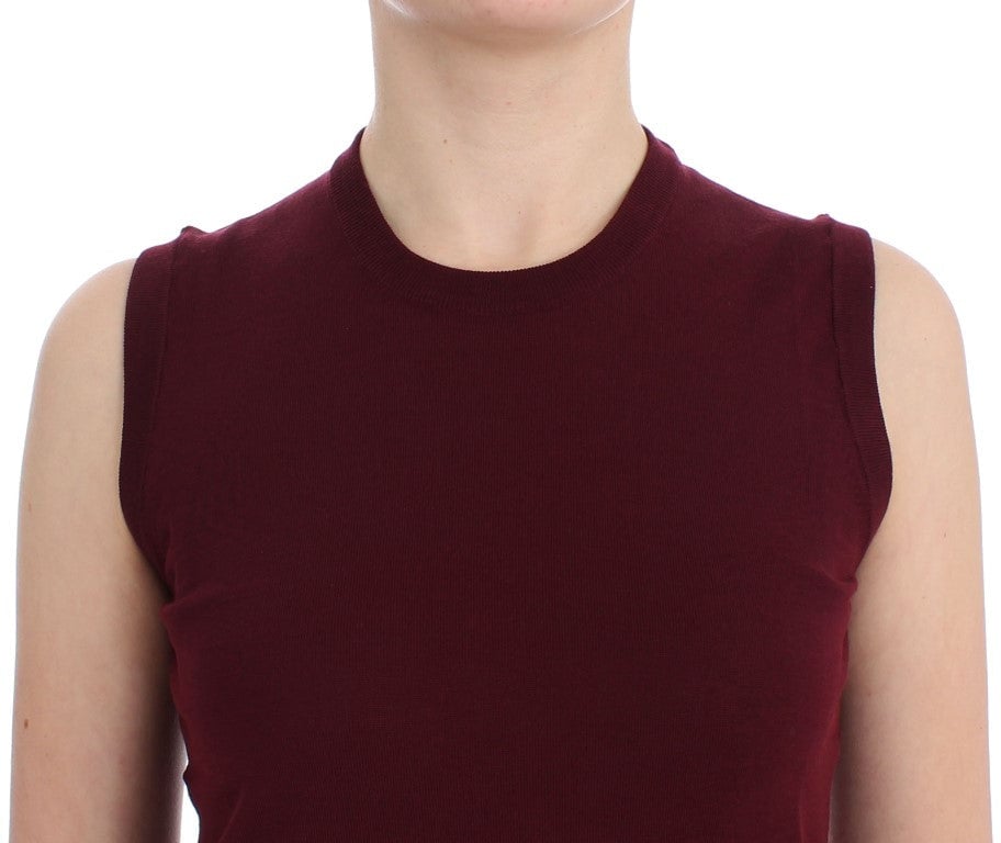 Dolce & Gabbana Red Sleeveless Crewneck Vest Pullover Rood
