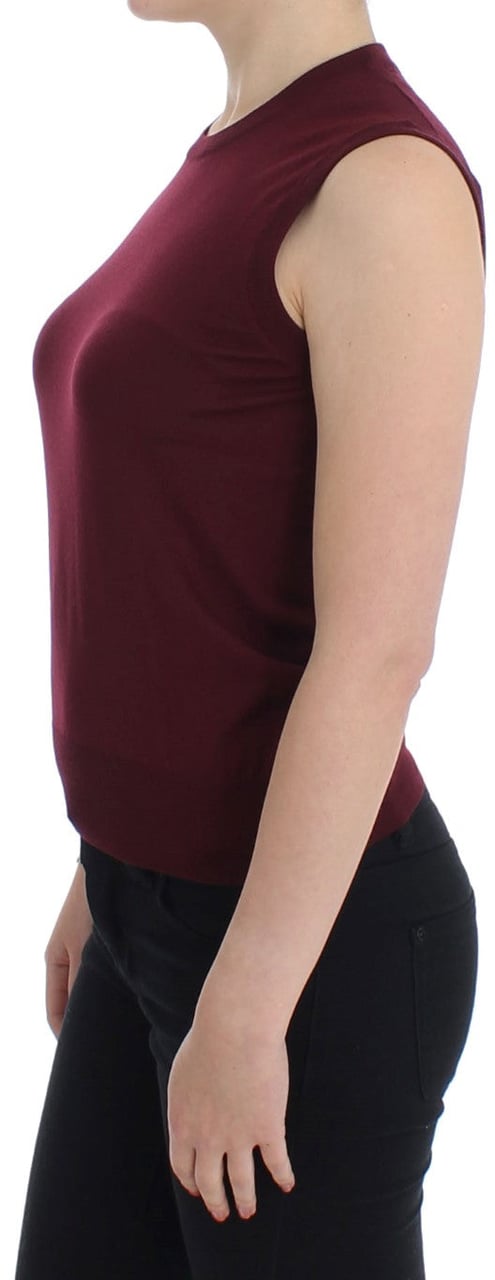 Dolce & Gabbana Red Sleeveless Crewneck Vest Pullover Rood