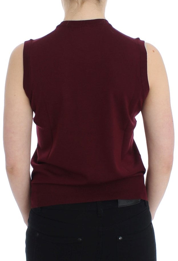 Dolce & Gabbana Red Sleeveless Crewneck Vest Pullover Rood