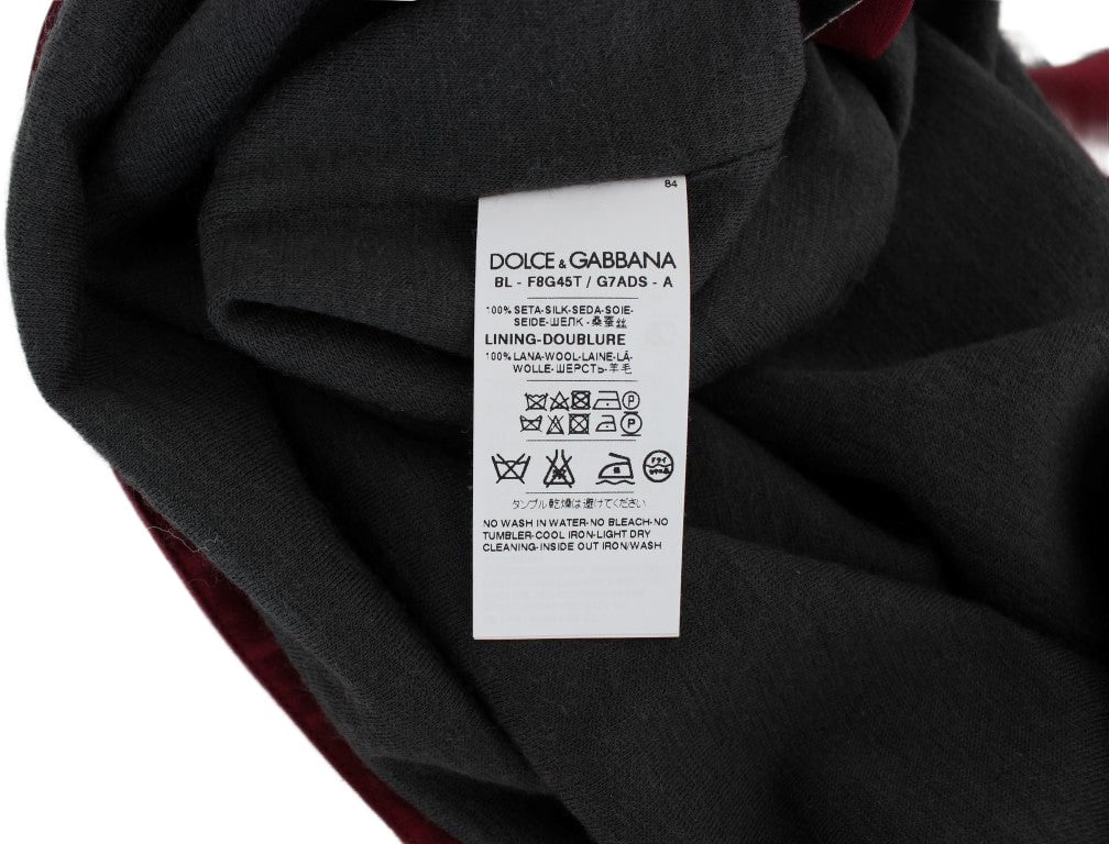 Dolce & Gabbana Red Knight Print Silk Blouse T-shirt Rood