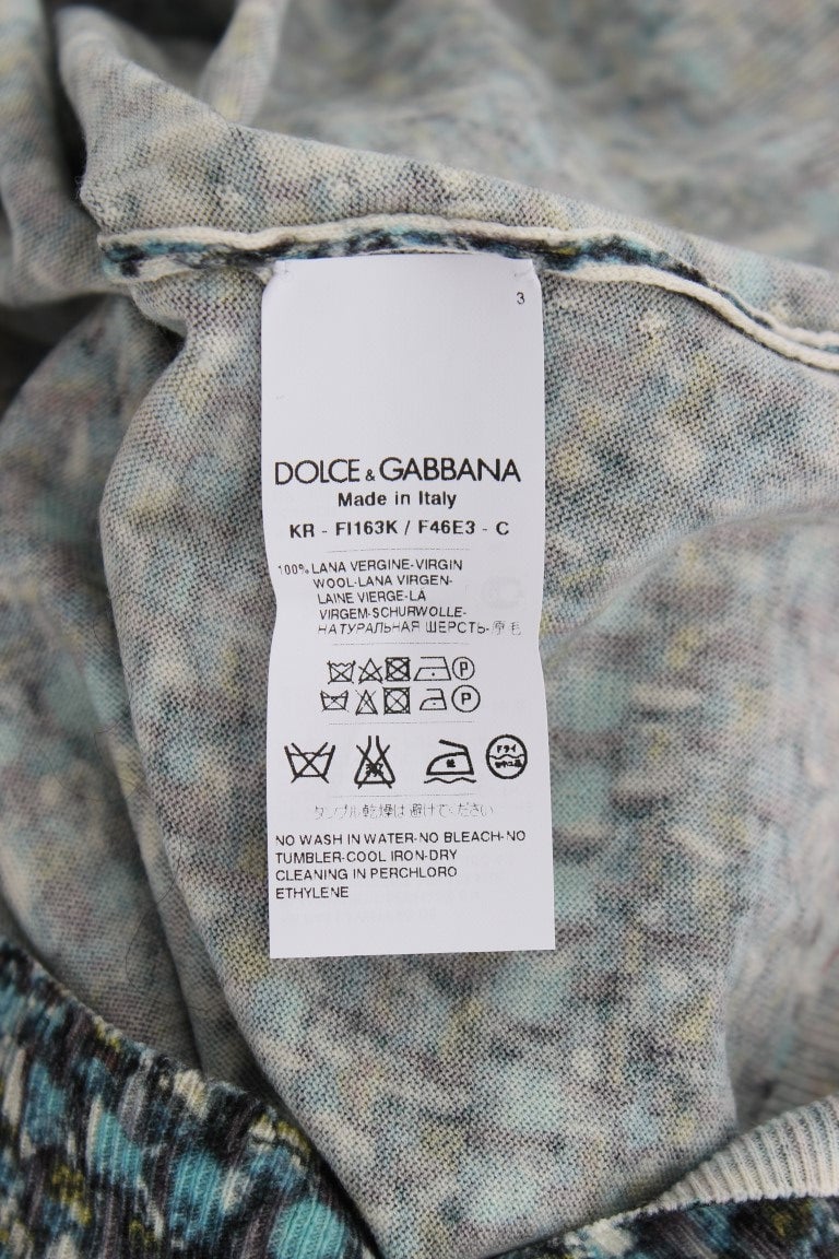 Dolce & Gabbana Blue Wool Sweater Sleeveless Pullover Blauw