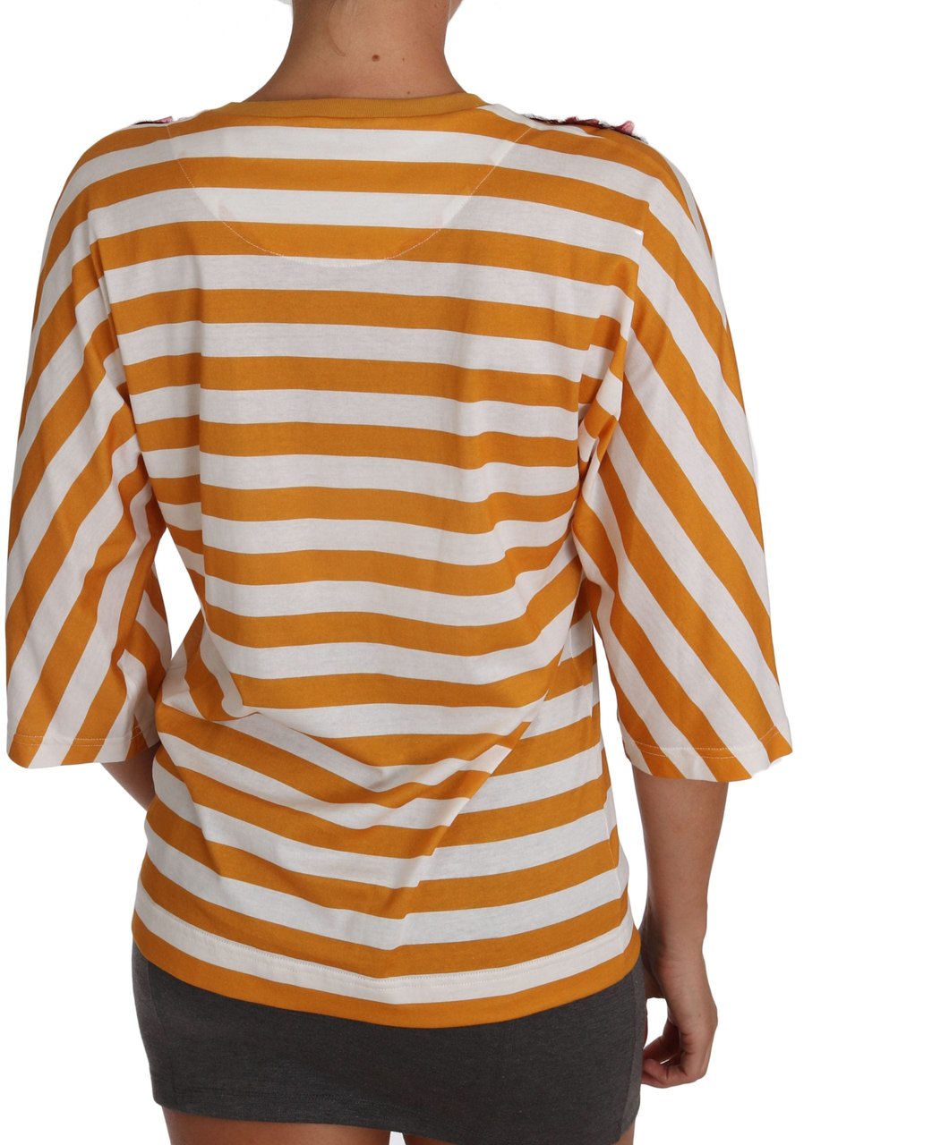 Dolce & Gabbana White Orange FIRENZE Top T-shirt Wit
