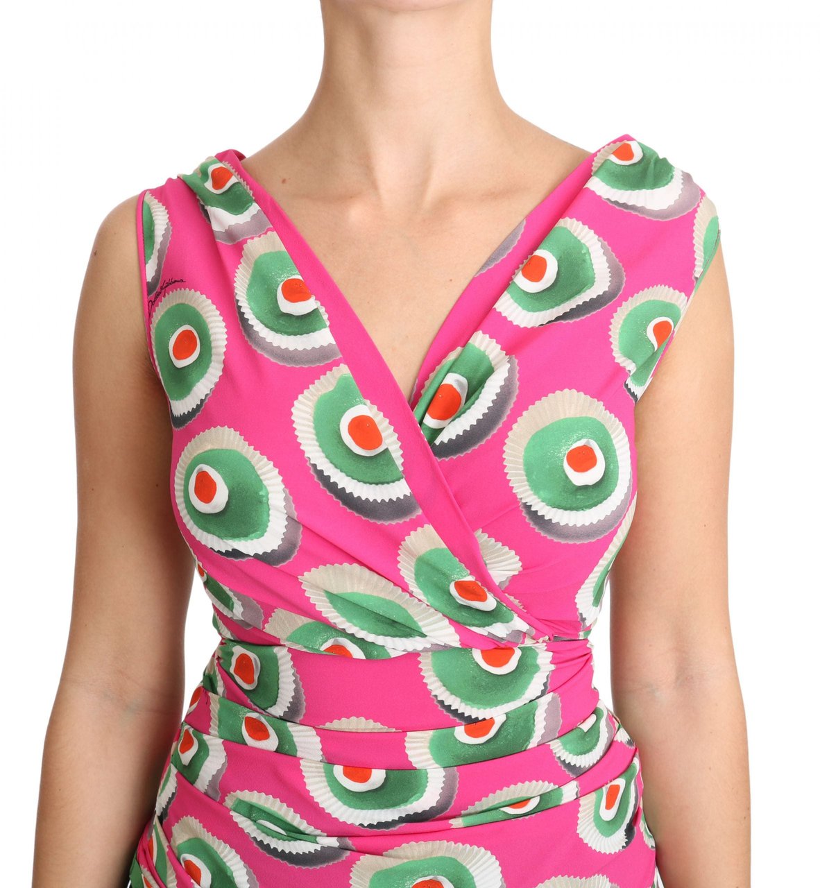 Dolce & Gabbana Pink Silk Stretch Sicilian Cake Top Roze
