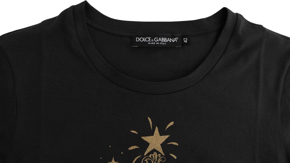 Dolce & Gabbana Gray Cotton 2017 Motive T-Shirt Groen