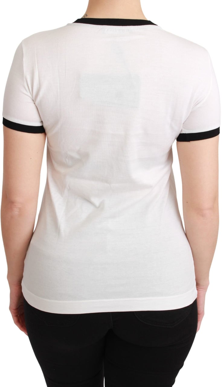 Dolce & Gabbana White YEAR OF THE PIG Top Cotton T-shirt Paars
