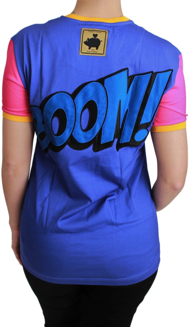 Dolce & Gabbana Purple PIG SUPERGIRL Top Cotton T-shirt Paars
