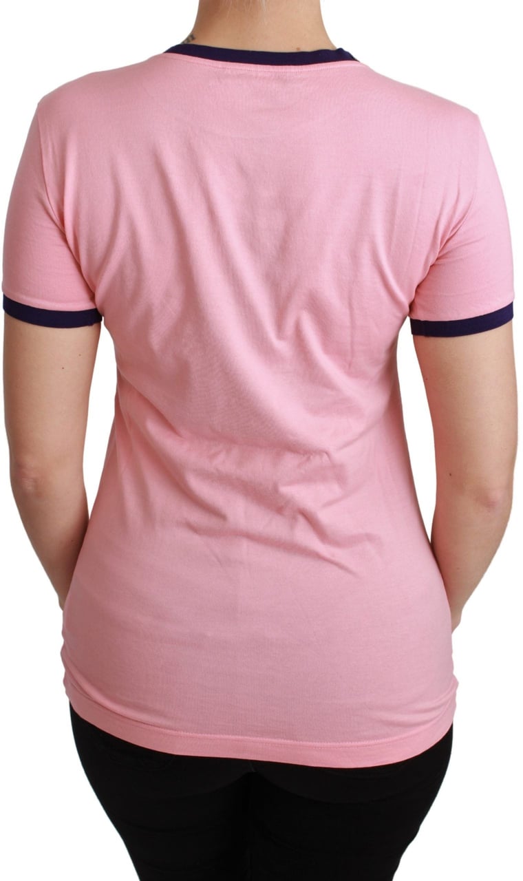 Dolce & Gabbana Pink YEAR OF THE PIG Top Cotton T-shirt Wit