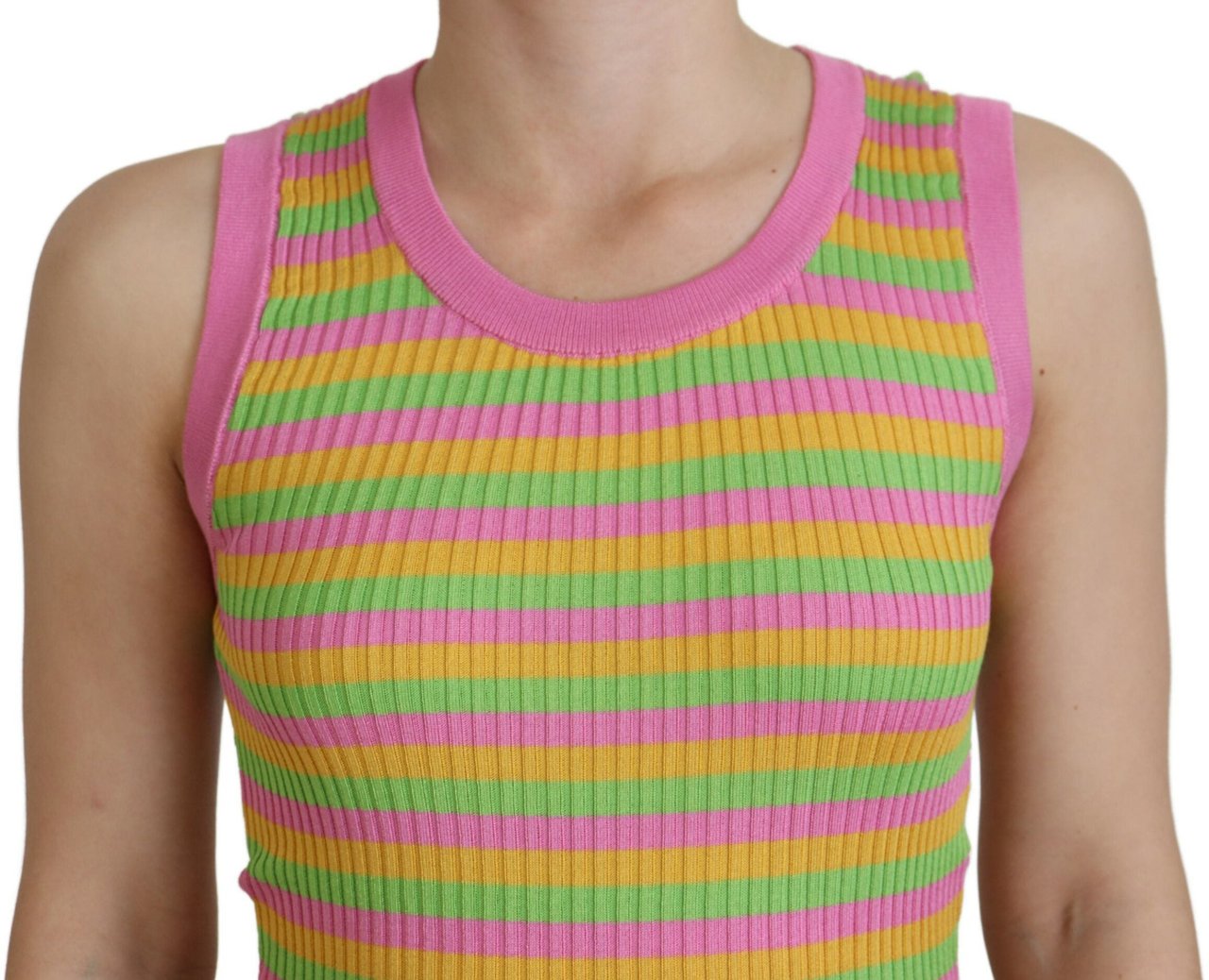 Dolce & Gabbana Multicolor Silk Vest Pullover Tank Top Divers